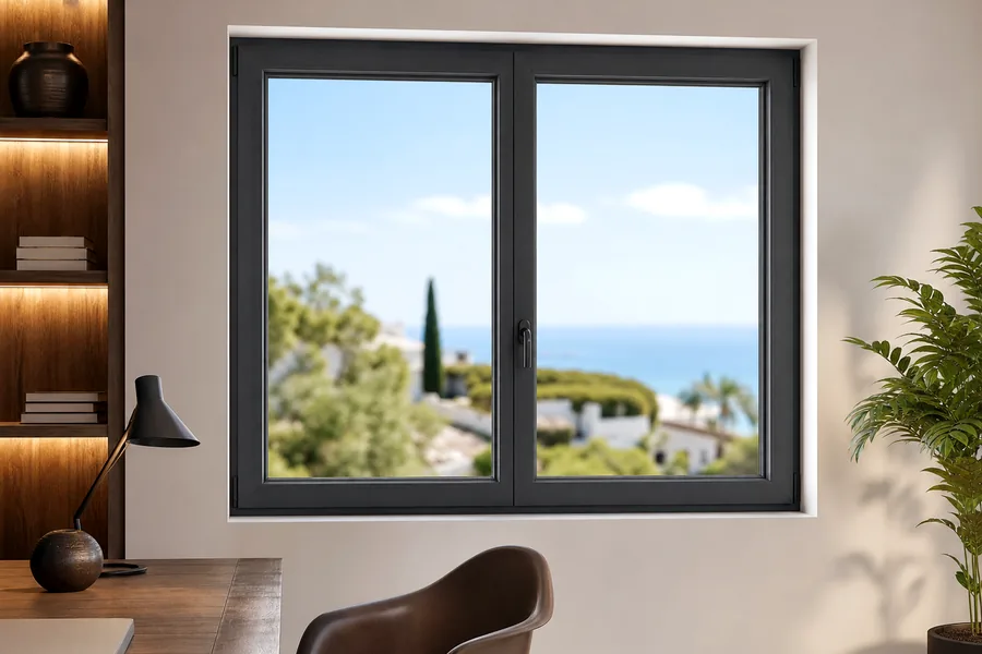 Ventana de aluminio antracita