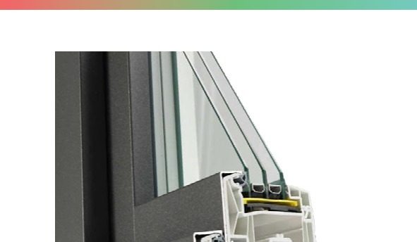 Detalle de perfil de ventana PVC o aluminio