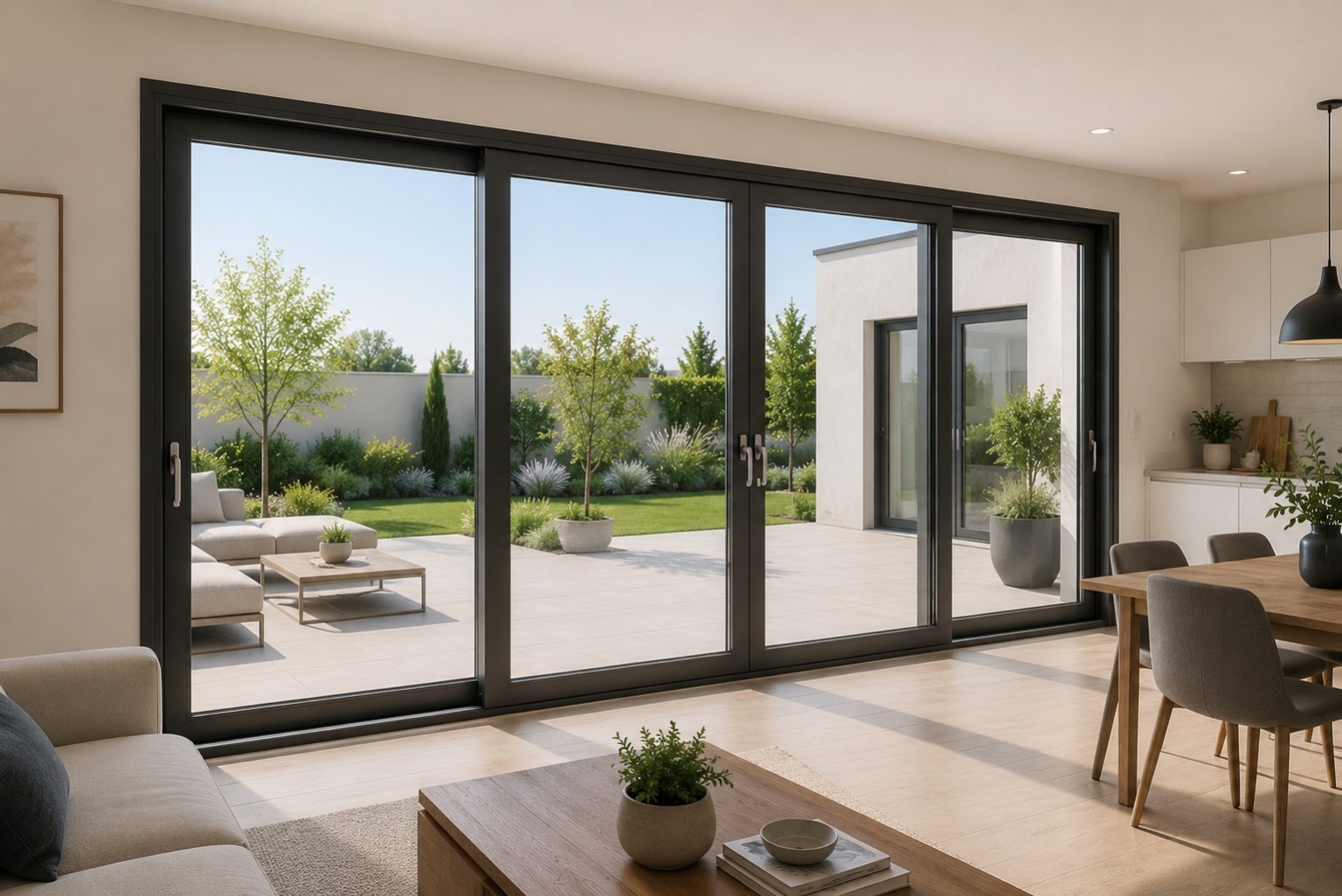 Corredera panorámica instalada en vivienda